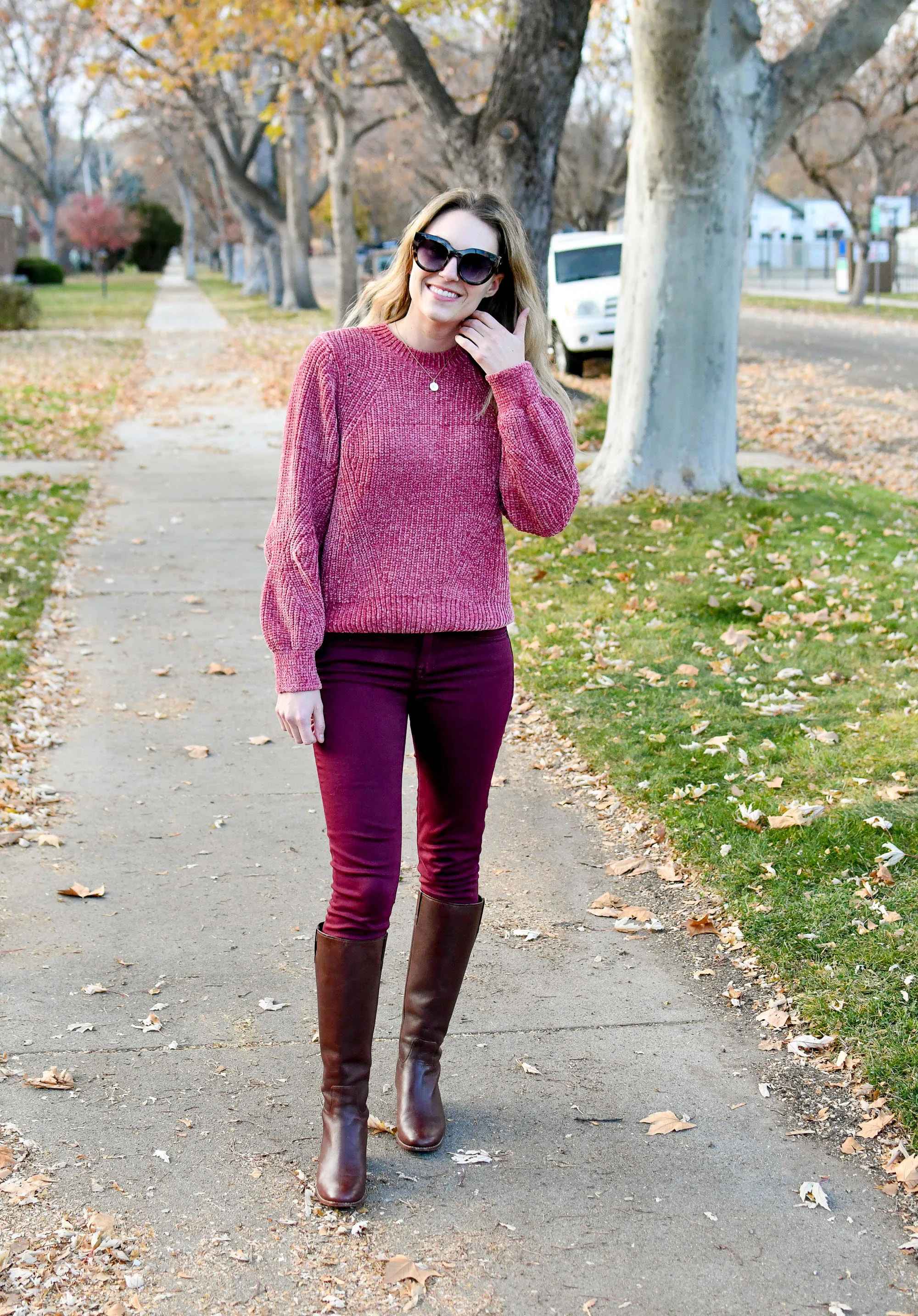 Brown boots winter clearance outfit